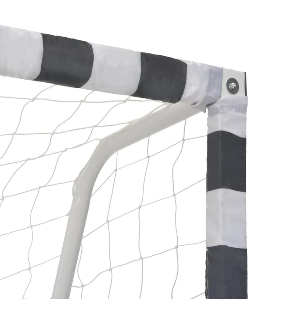 Fussballtor 300 x 200 x 90 cm Metall Schwarz und Weiss