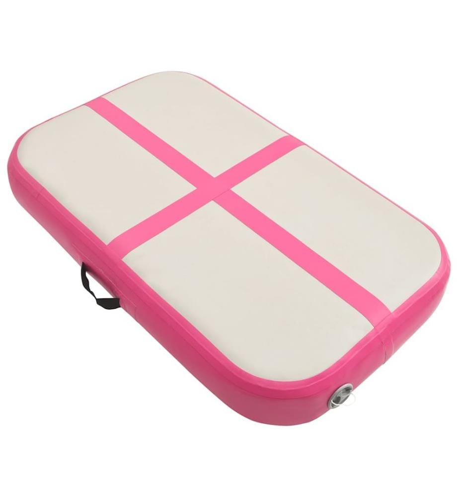 Aufblasbare Gymnastikmatte mit Pumpe 60x100x10 cm PVC Rosa