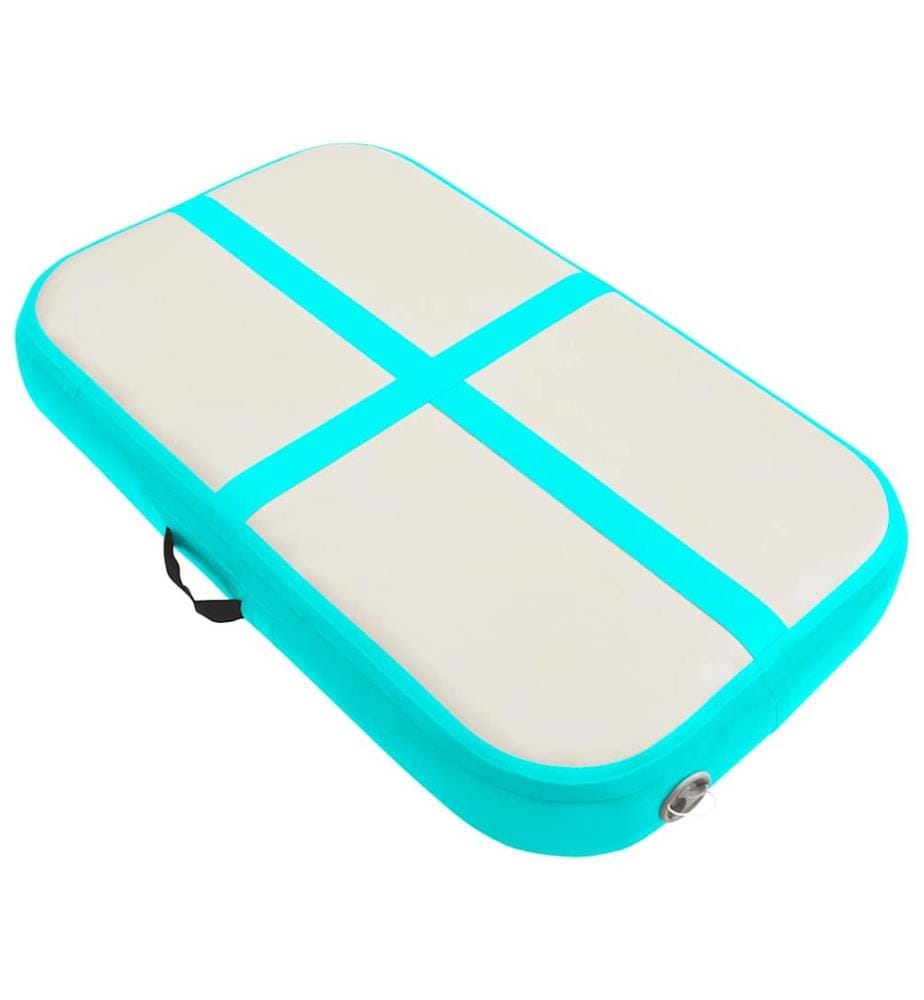 Aufblasbare Gymnastikmatte mit Pumpe 60x100x15 cm PVC Grün