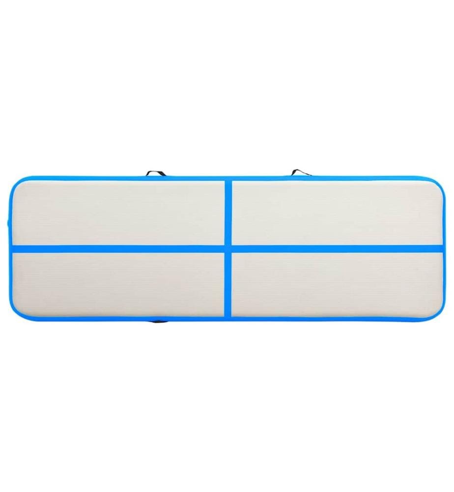 Aufblasbare Gymnastikmatte mit Pumpe 400x100x15 cm PVC Blau