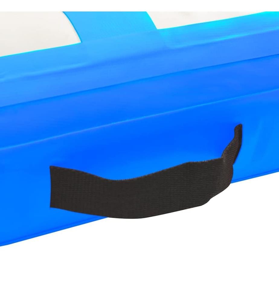 Aufblasbare Gymnastikmatte mit Pumpe 400x100x15 cm PVC Blau