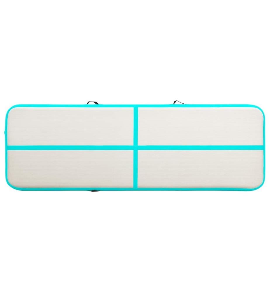 Aufblasbare Gymnastikmatte mit Pumpe 400x100x15 cm PVC Grün