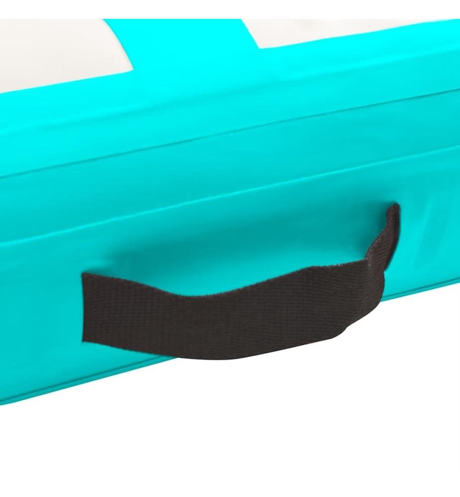 Aufblasbare Gymnastikmatte mit Pumpe 400x100x15 cm PVC Grün