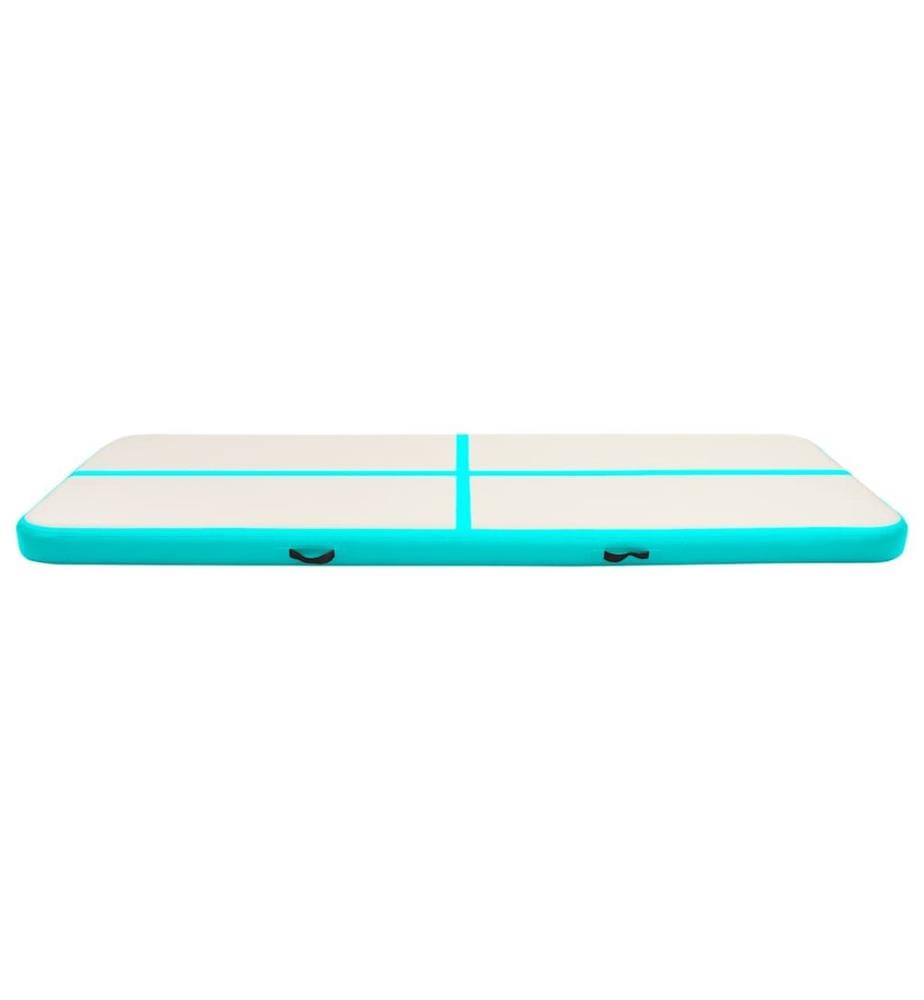 Tapis gonflable de gymnastique avec pompe 500x100x15cm PVC Vert
