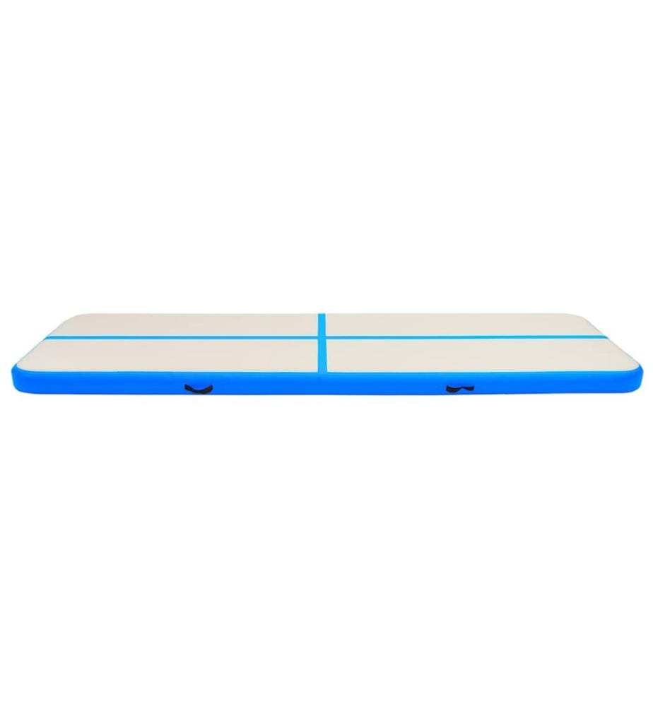 Aufblasbare Gymnastikmatte mit Pumpe 600x100x15 cm PVC Blau