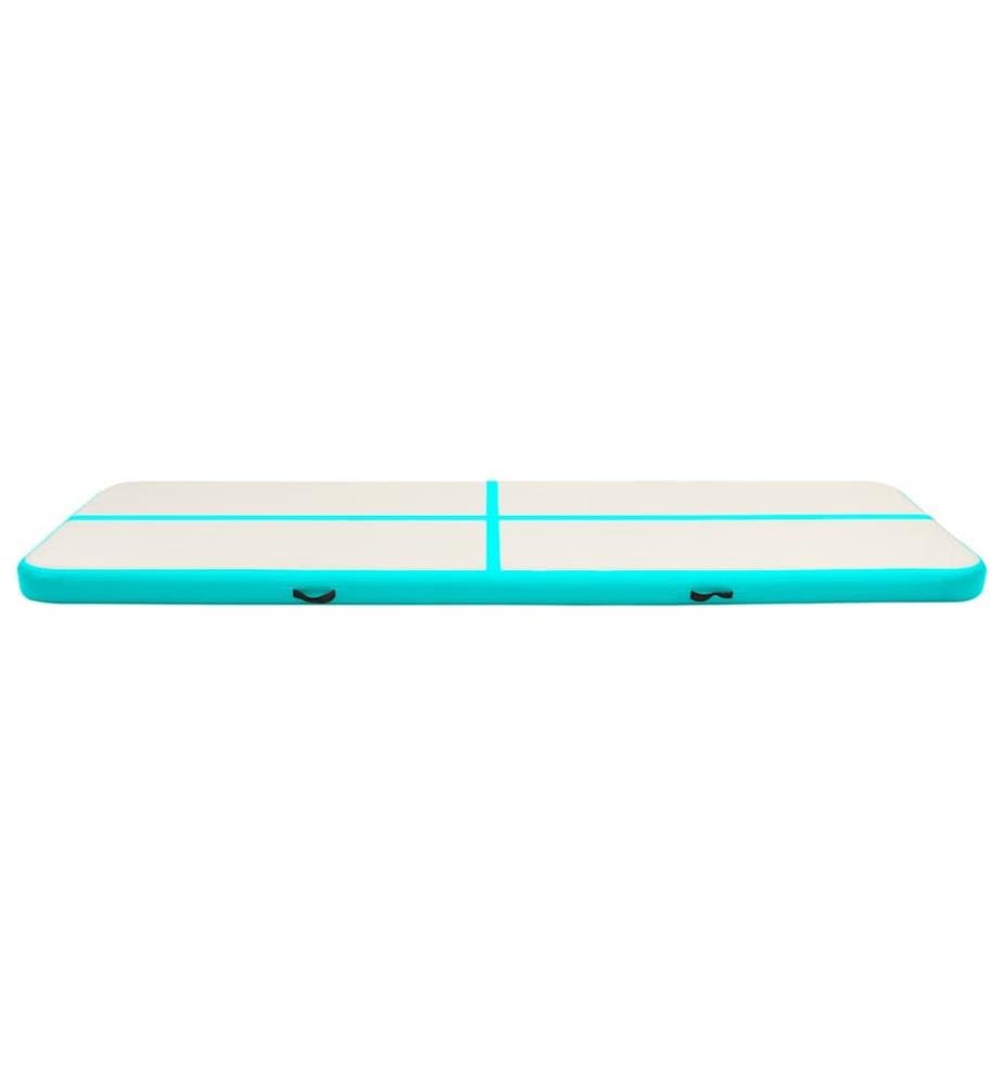Tapis gonflable de gymnastique avec pompe 600x100x15cm PVC Vert