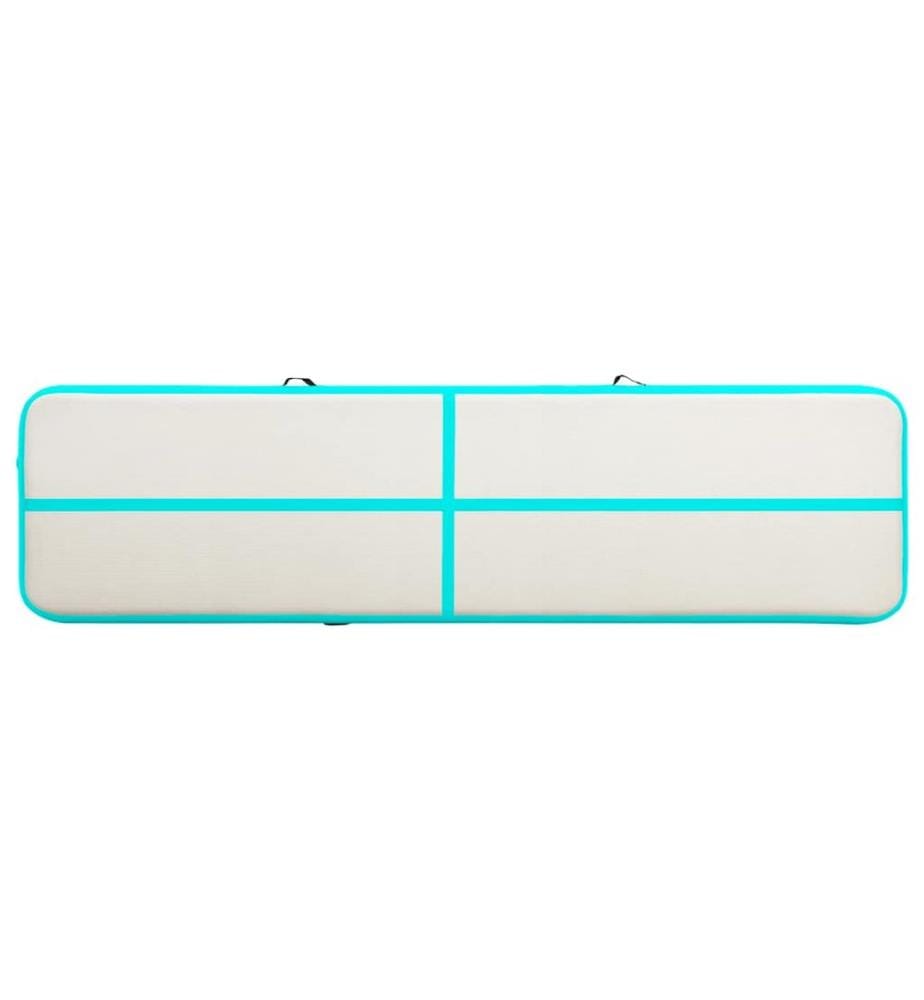 Tapis gonflable de gymnastique avec pompe 600x100x15cm PVC Vert