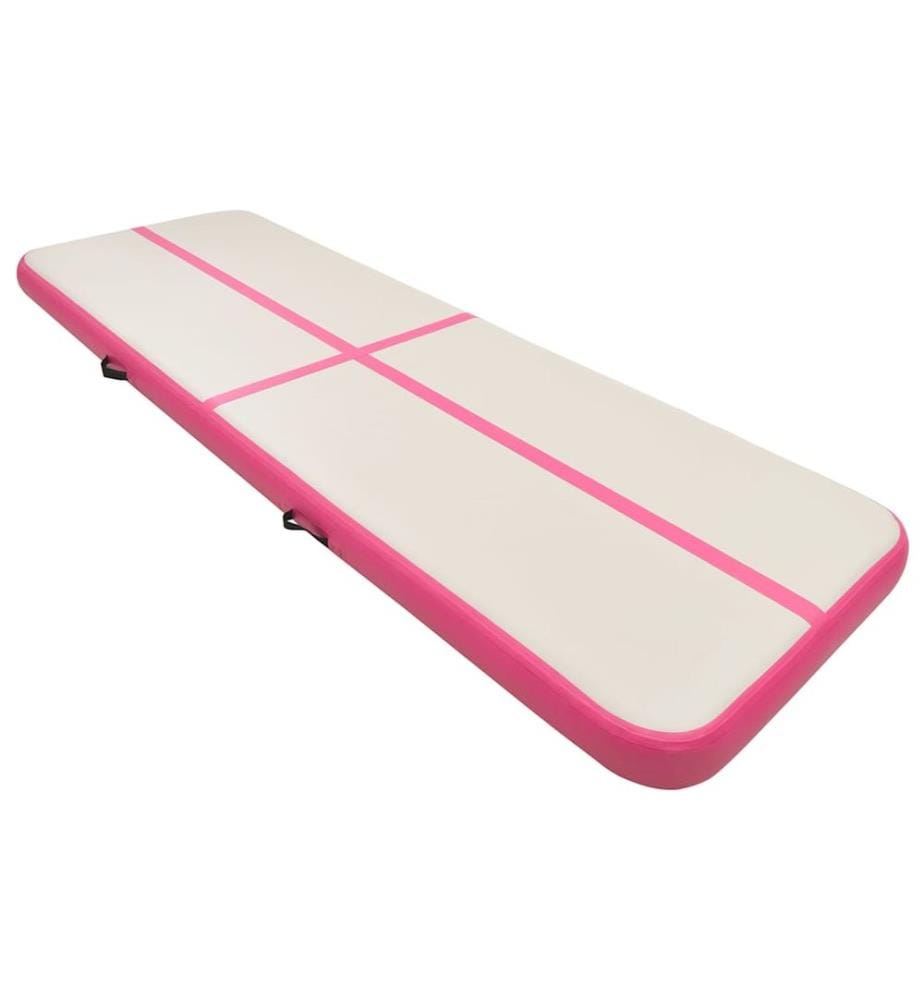 Aufblasbare Gymnastikmatte mit Pumpe 300x100x20 cm PVC Rosa