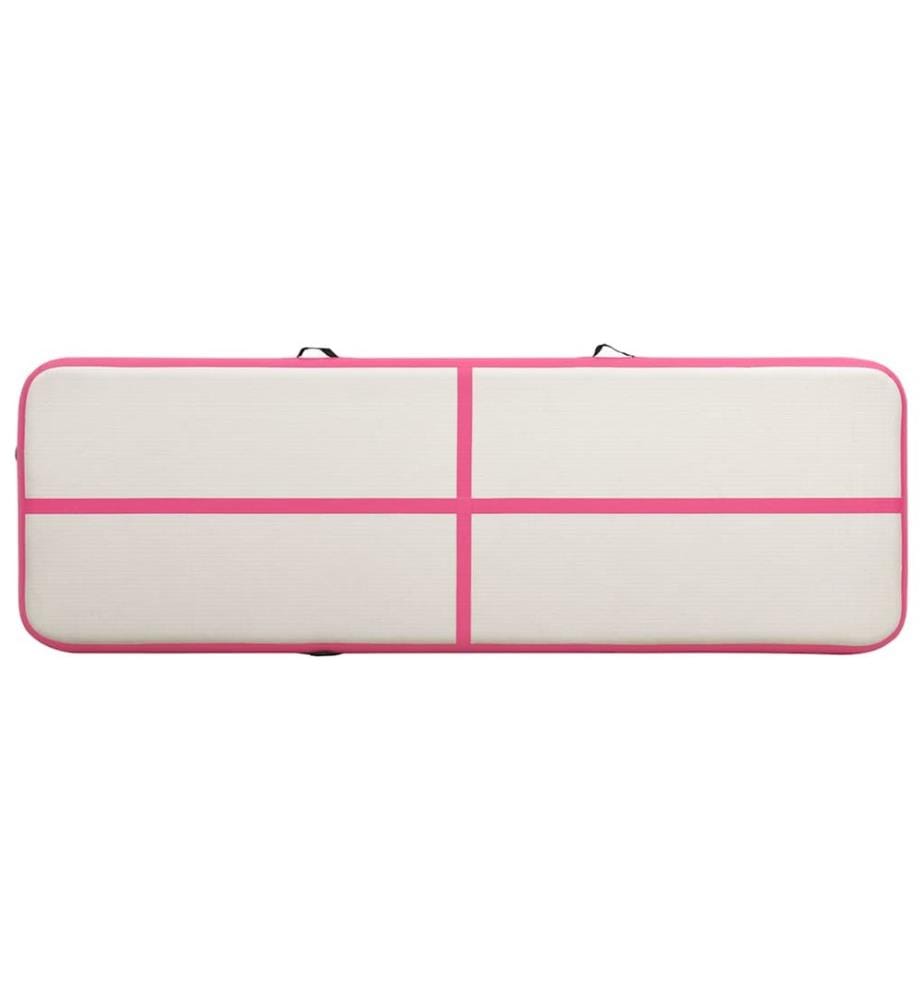 Aufblasbare Gymnastikmatte mit Pumpe 300x100x20 cm PVC Rosa