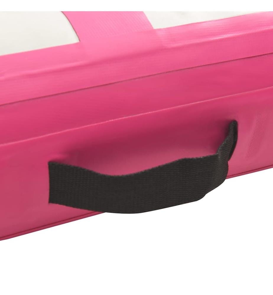 Aufblasbare Gymnastikmatte mit Pumpe 300x100x20 cm PVC Rosa