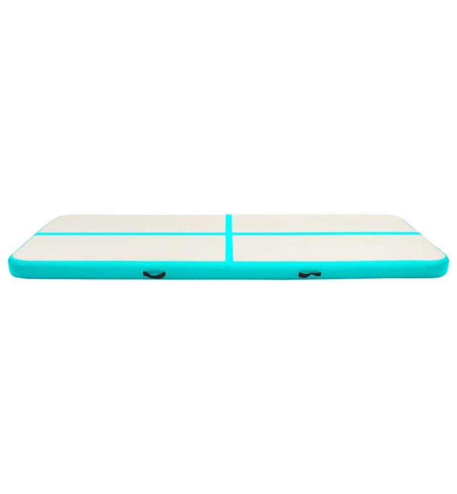 Tapis gonflable de gymnastique avec pompe 500x100x20cm PVC Vert
