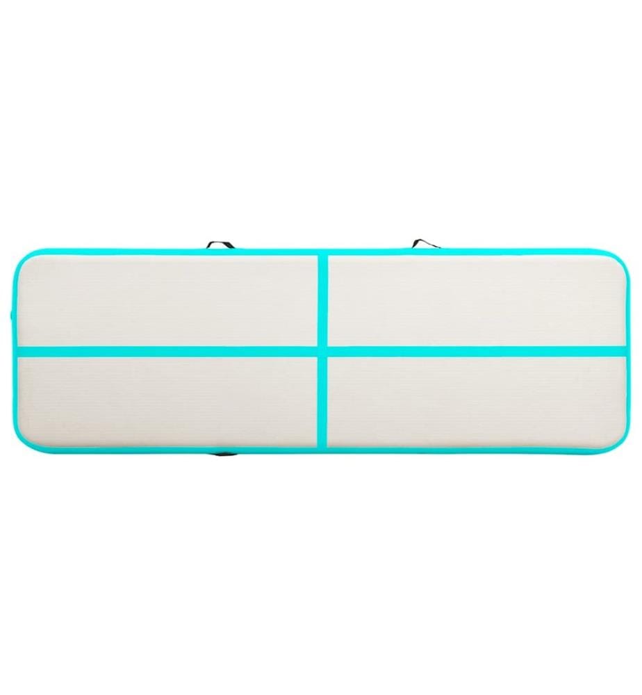 Tapis gonflable de gymnastique avec pompe 500x100x20cm PVC Vert