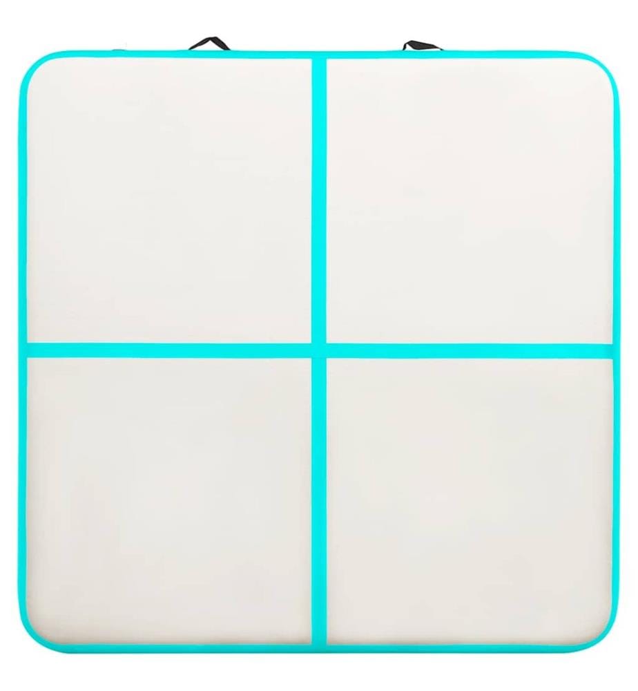 Aufblasbare Gymnastikmatte mit Pumpe 200x200x15 cm PVC Grün