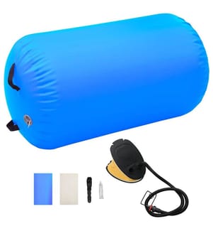 Aufblasbare Gymnastik-Rolle mit Pumpe 100x60 cm PVC Blau