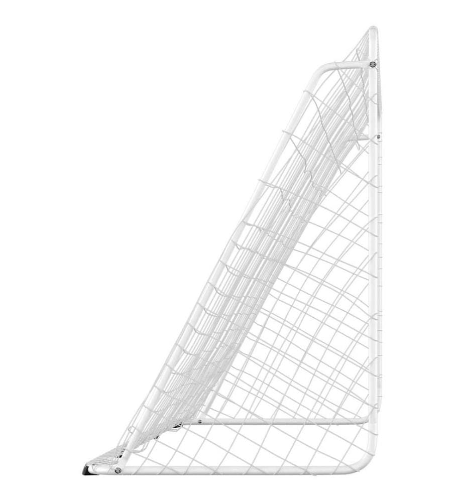 Fussballtor mit Netz Weiss 366x122x182 cm Stahl
