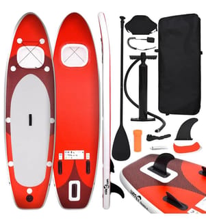 Ensemble de planche SUP gonflable rouge 360x81x10 cm
