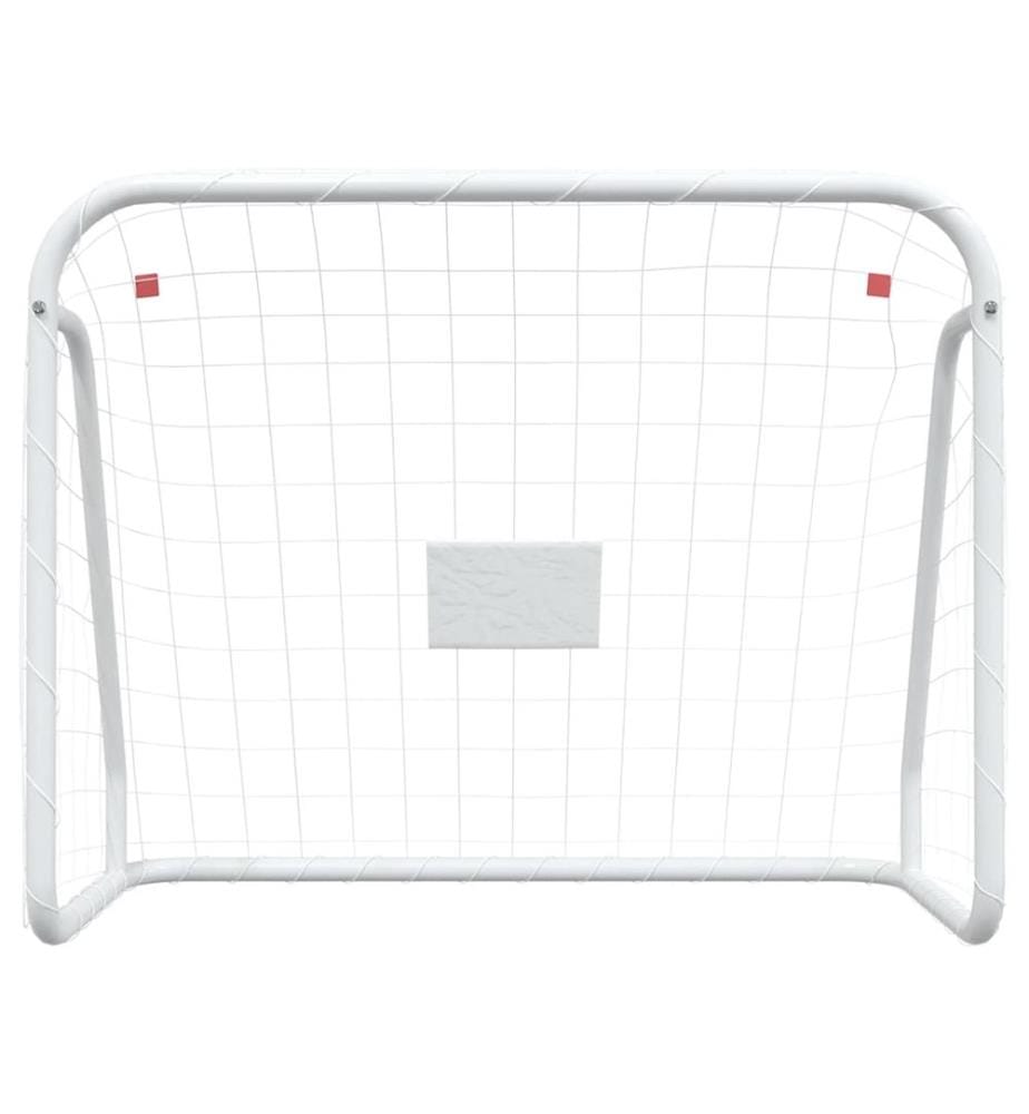 Fussballtor mit Netz Weiss 125x96x60 cm Stahl & Polyester