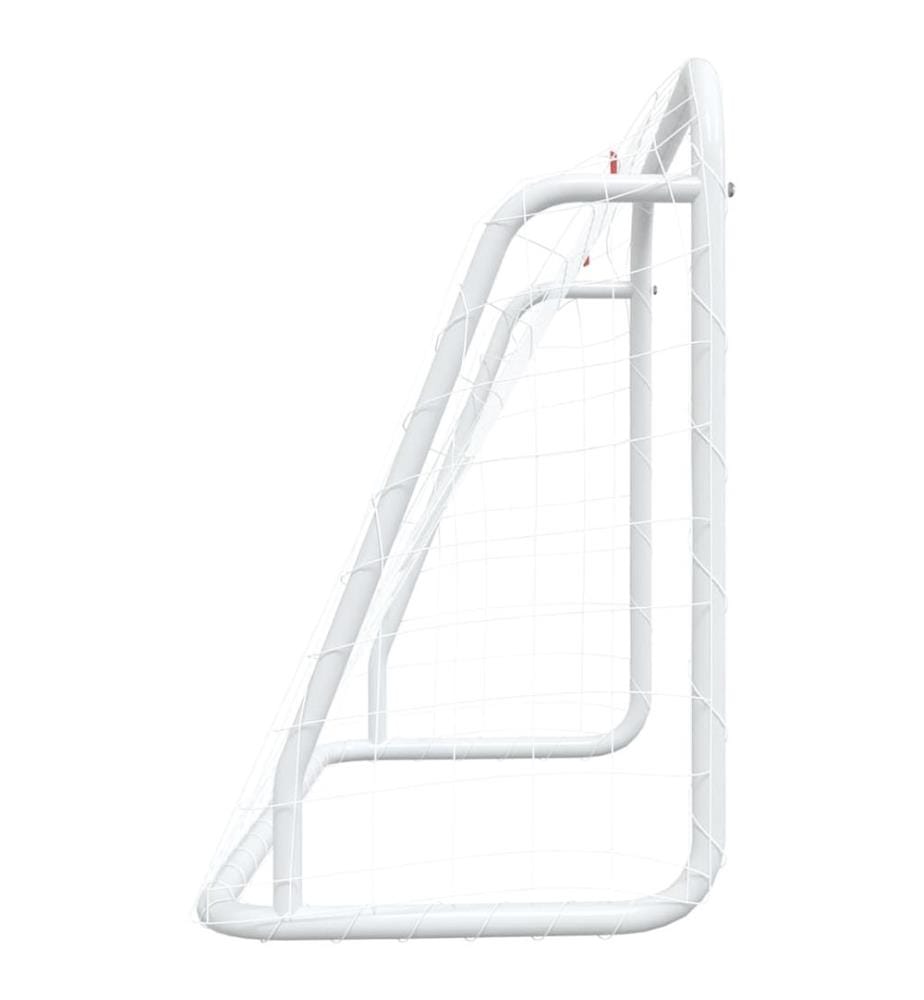Fussballtor mit Netz Weiss 125x96x60 cm Stahl & Polyester