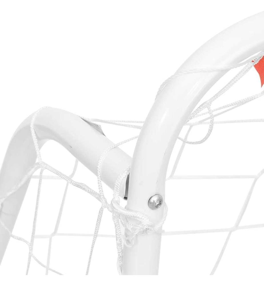 Fussballtor mit Netz Weiss 125x96x60 cm Stahl & Polyester