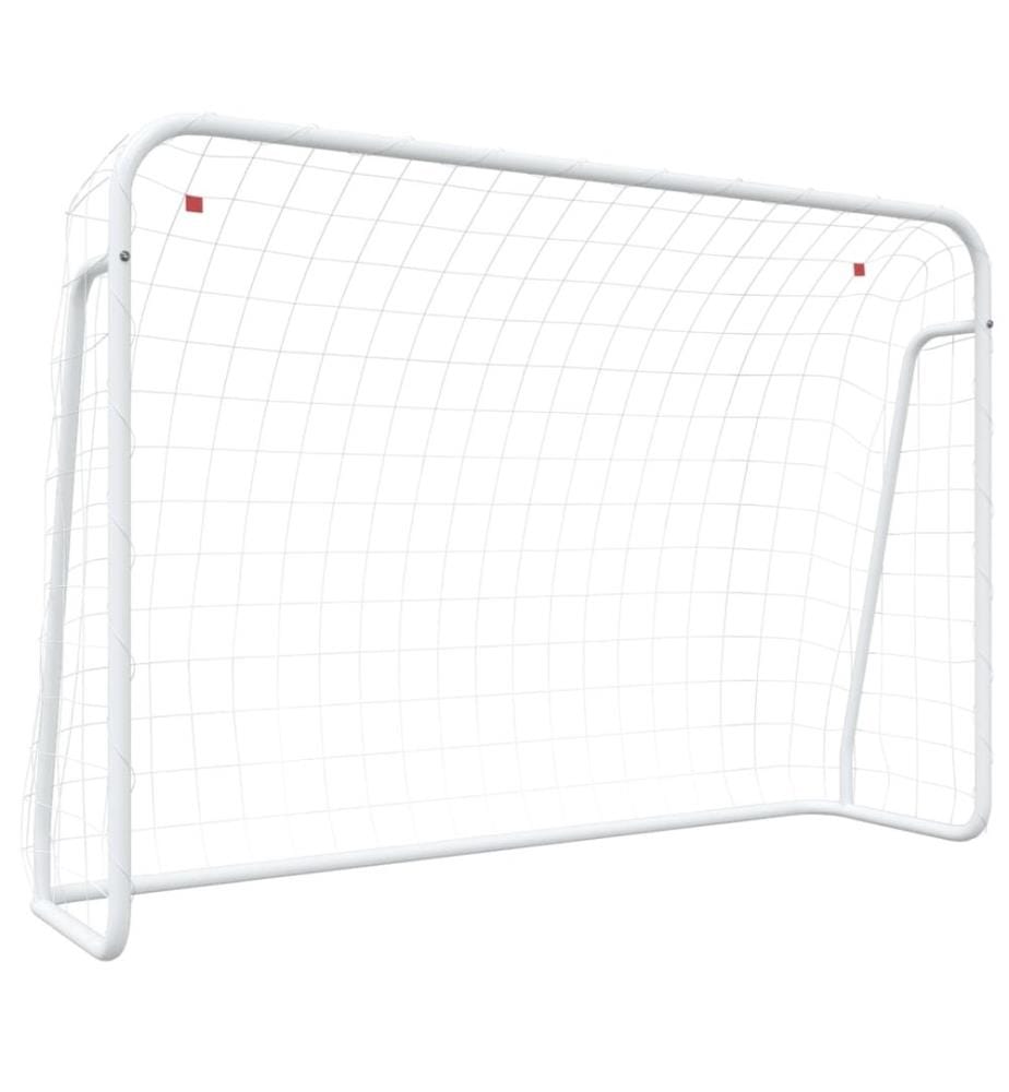 Fussballtor mit Netz Weiss 214x75x152 cm Stahl & Polyester