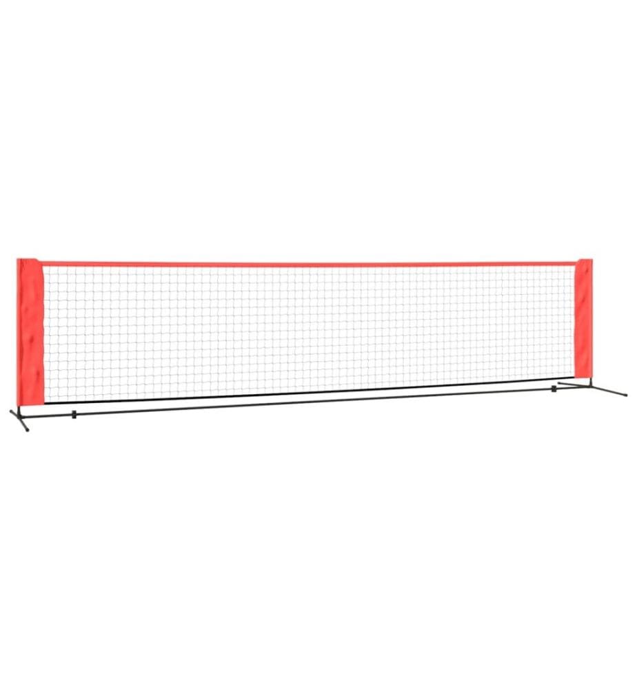 Tennisnetz Schwarz und Rot 400x100x87 cm Polyester