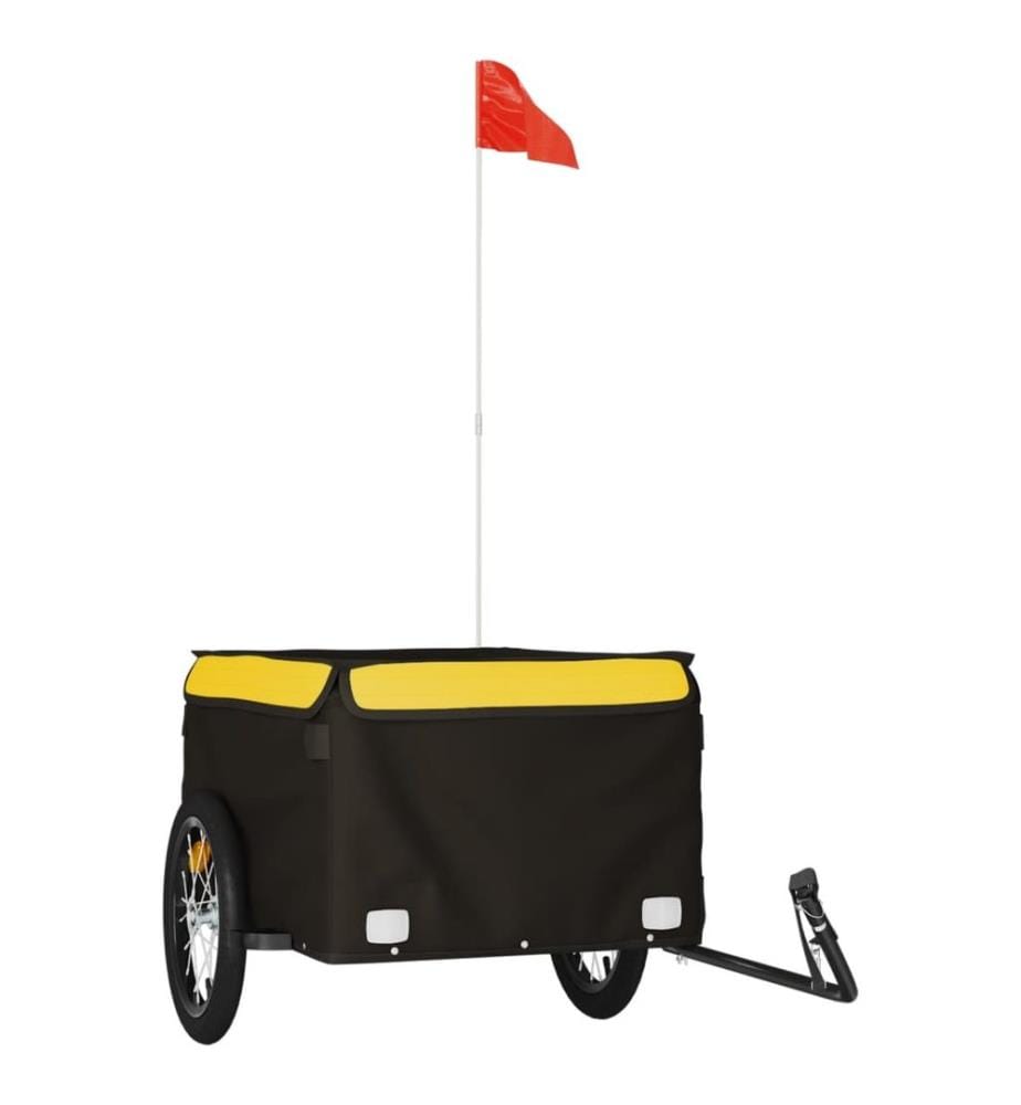 Remorque de vélo noir et jaune 45 kg fer