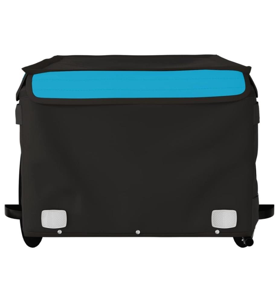 Fahrradanhänger Schwarz und Blau 45 kg Eisen