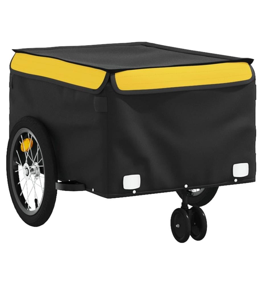 Remorque de vélo noir et jaune 45 kg fer