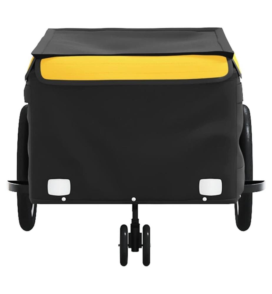 Remorque de vélo noir et jaune 45 kg fer
