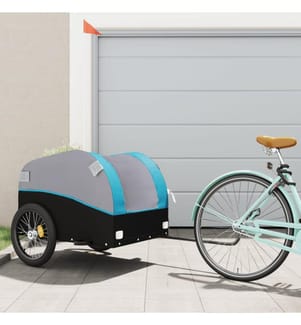 Remorque de vélo noir et bleu 45 kg fer