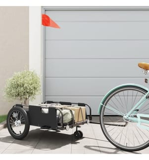 Remorque de vélo noir tissu oxford et fer