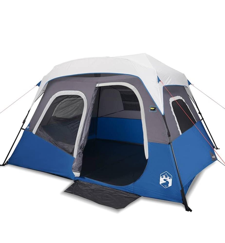 Familienzelt mit LED 6 Personen Hellblau Quick Release
