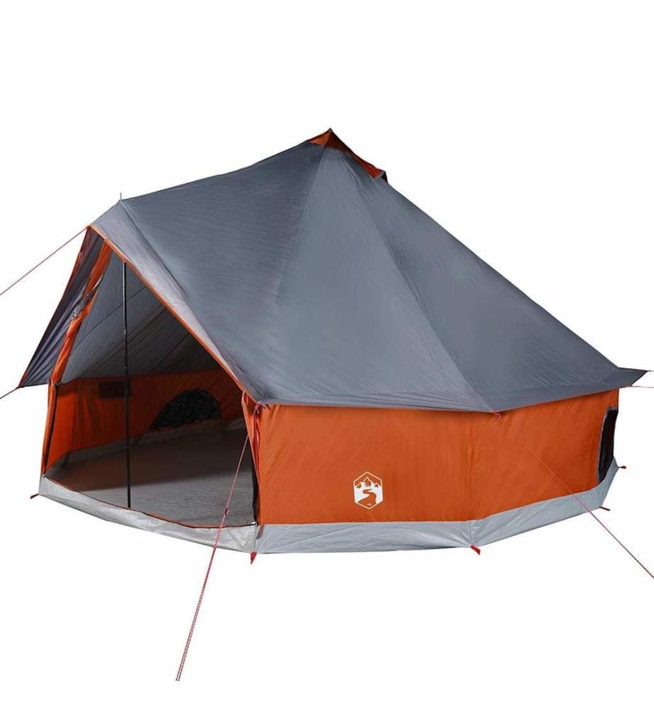 Tente familiale tipi 8 personnes gris et orange imperméable