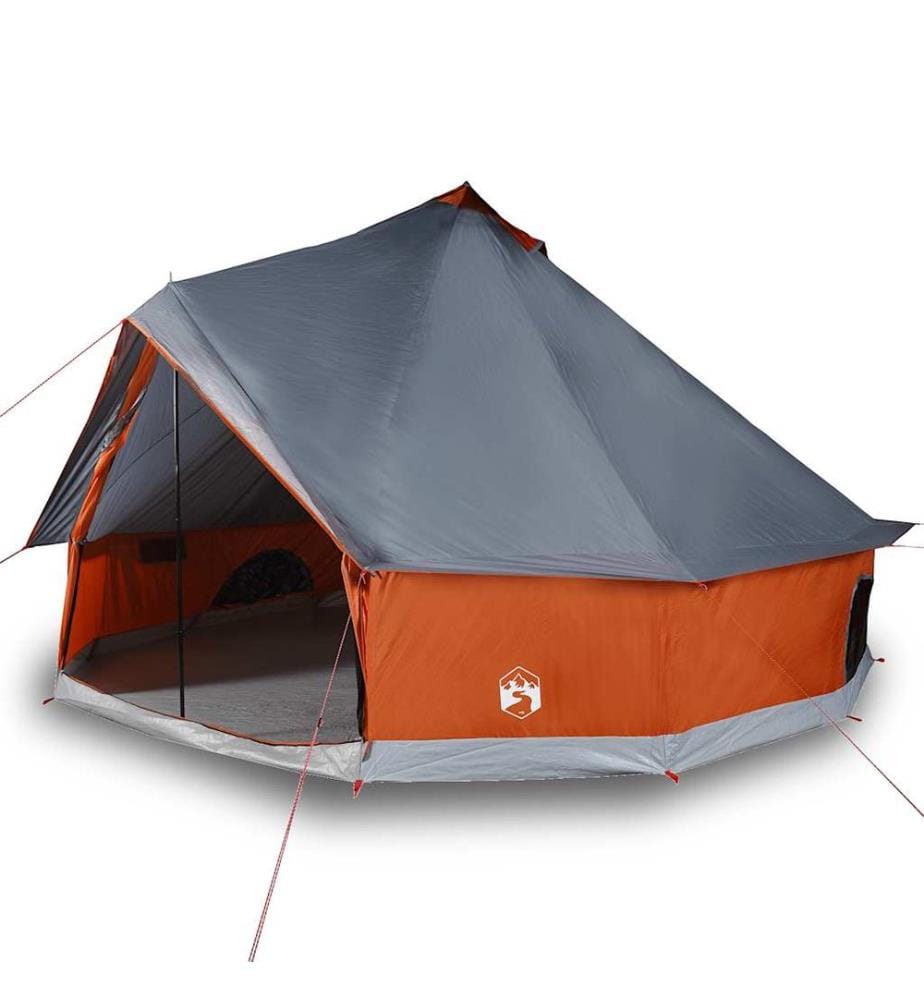 Tente familiale tipi 8 personnes gris et orange imperméable