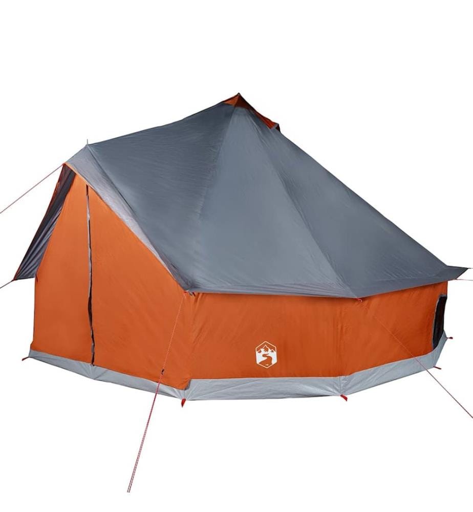 Tente familiale tipi 8 personnes gris et orange imperméable