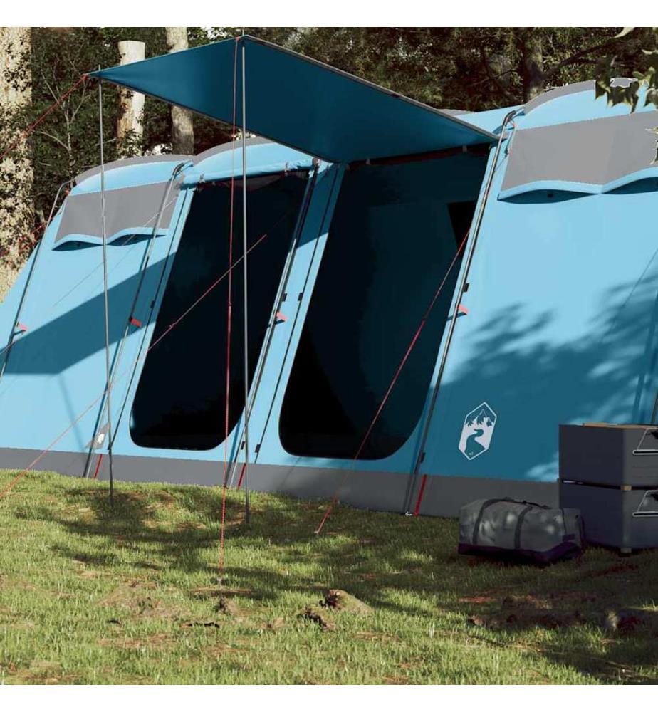 Tente familiale tunnel 10 personnes bleu imperméable
