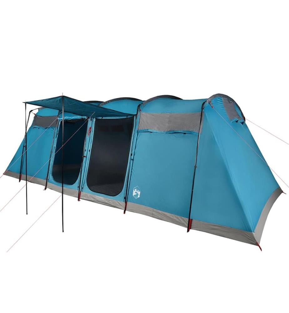 Tente familiale tunnel 10 personnes bleu imperméable
