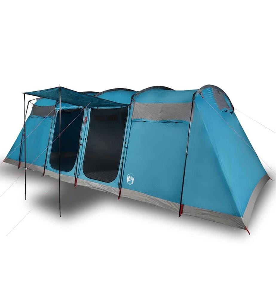 Tente familiale tunnel 10 personnes bleu imperméable