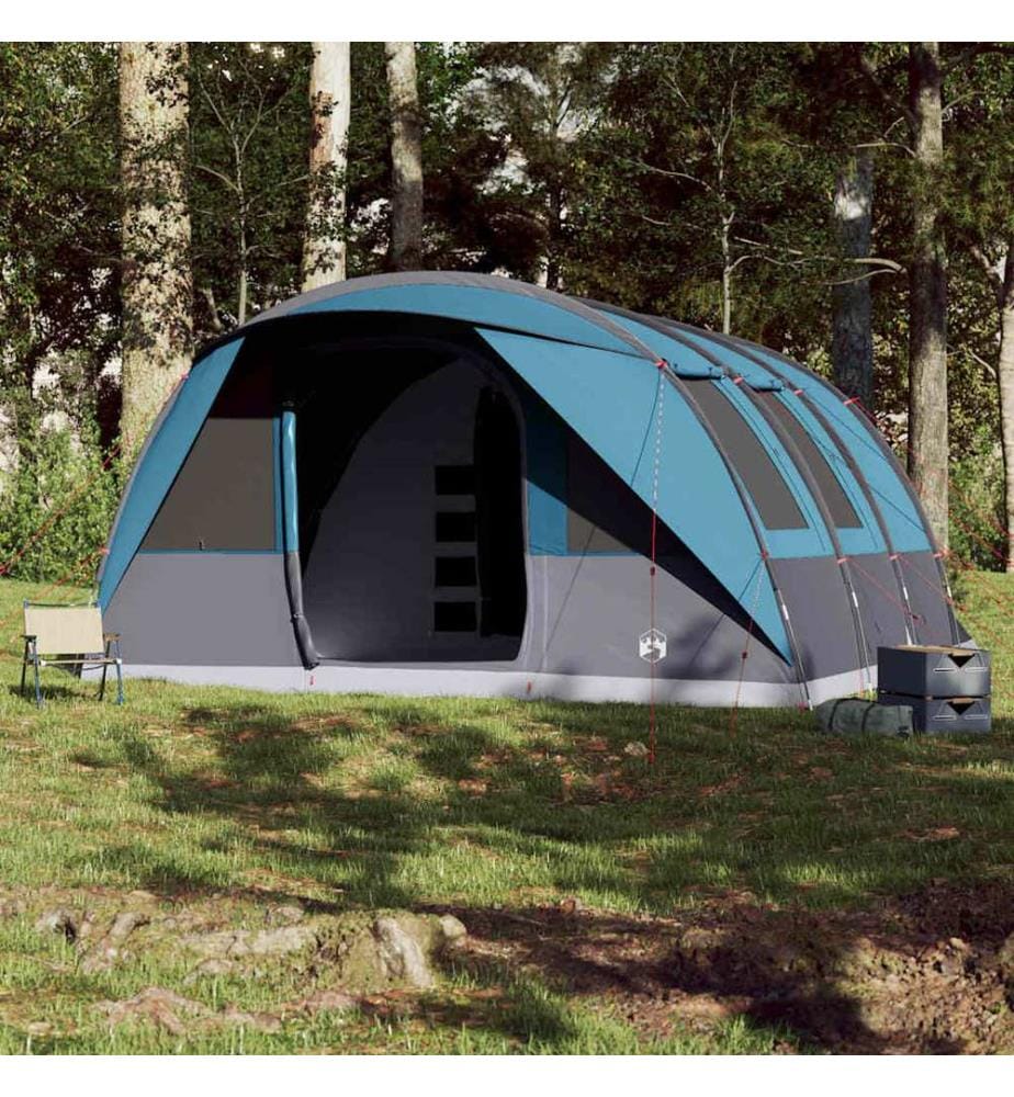 Tente familiale tunnel 7 personnes bleu imperméable