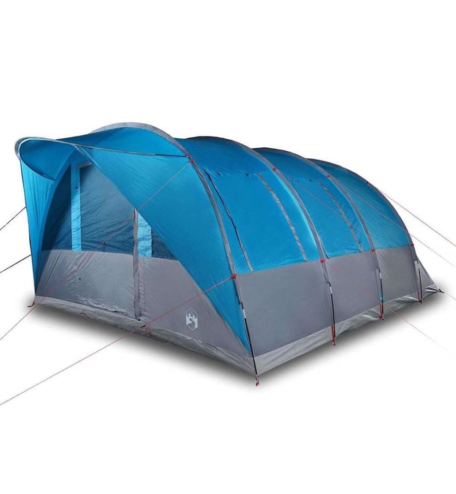 Tente familiale tunnel 7 personnes bleu imperméable