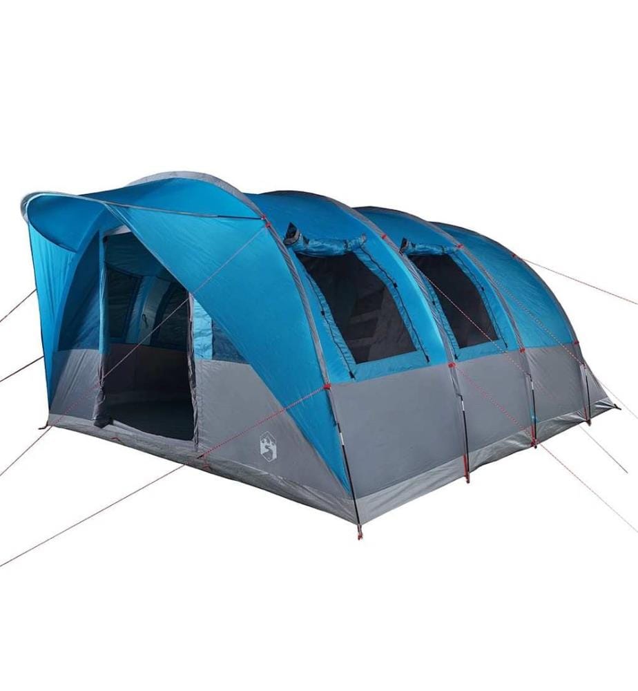 Tente familiale tunnel 7 personnes bleu imperméable