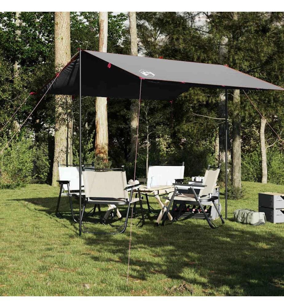 Bâche de camping gris et orange 300x294 cm imperméable