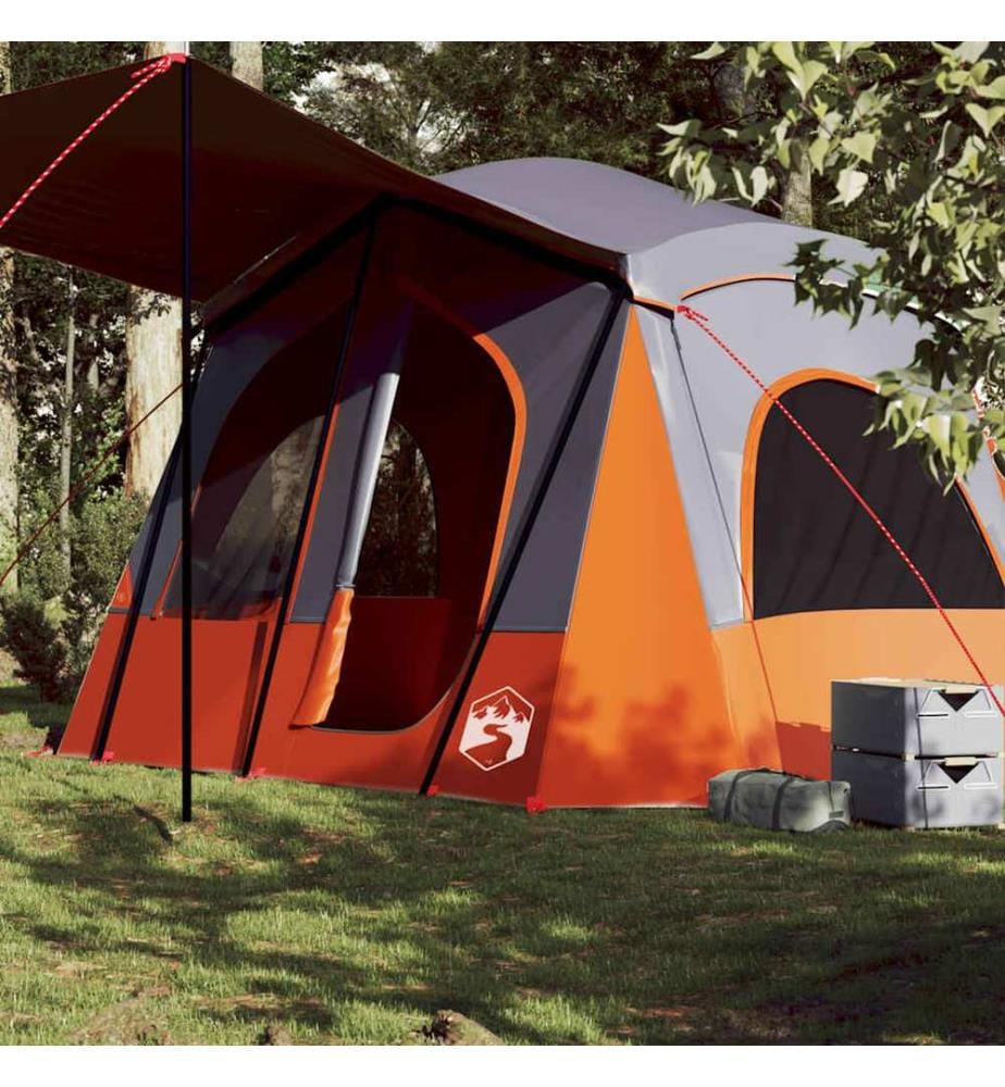 Tente de camping de cabine 5 personnes gris orange imperméable