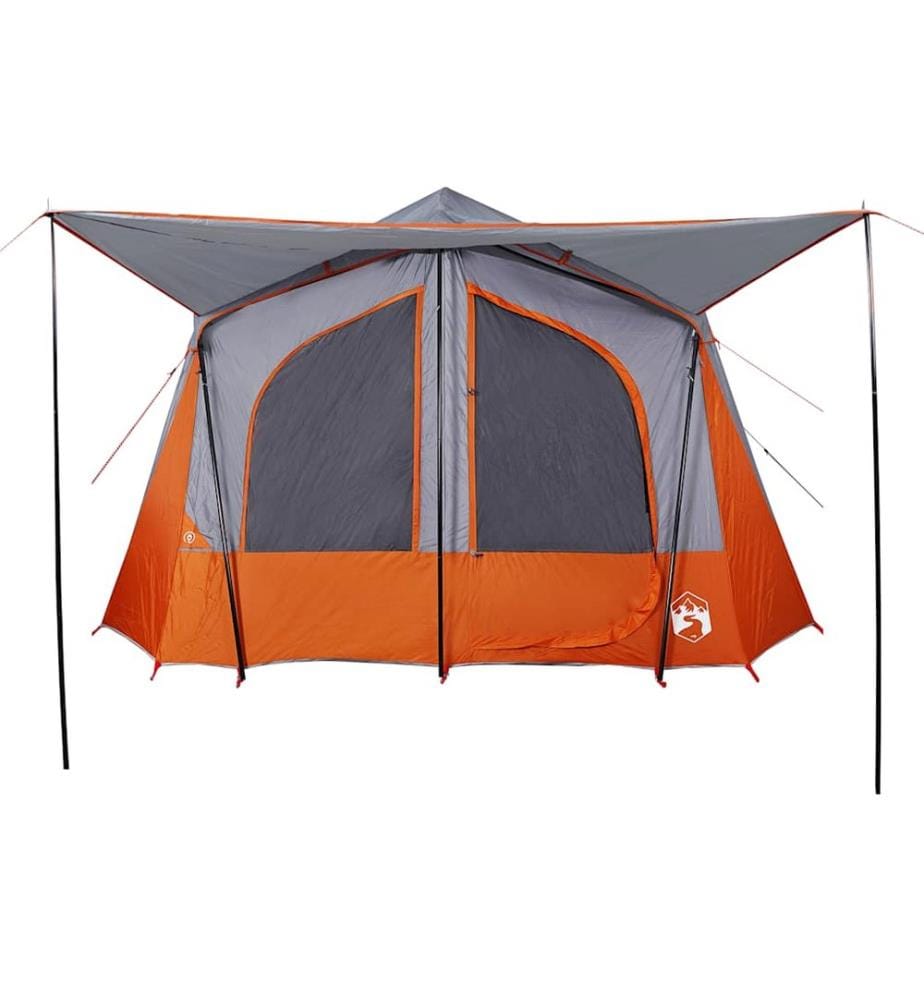 Tente de camping de cabine 5 personnes gris orange imperméable