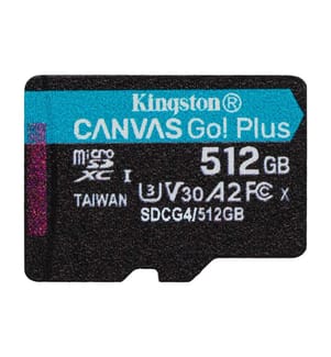 KINGSTON - Carte microSDXC Canvas Go! Plus 512 GB, sans adaptateur