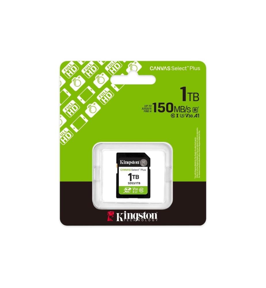 Kingston Carte SDXC Canvas Select Plus Gen3 1000 Go