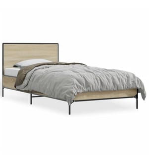 Bettgestell Sonoma-Eiche 90x200 cm Holzwerkstoff und Metall