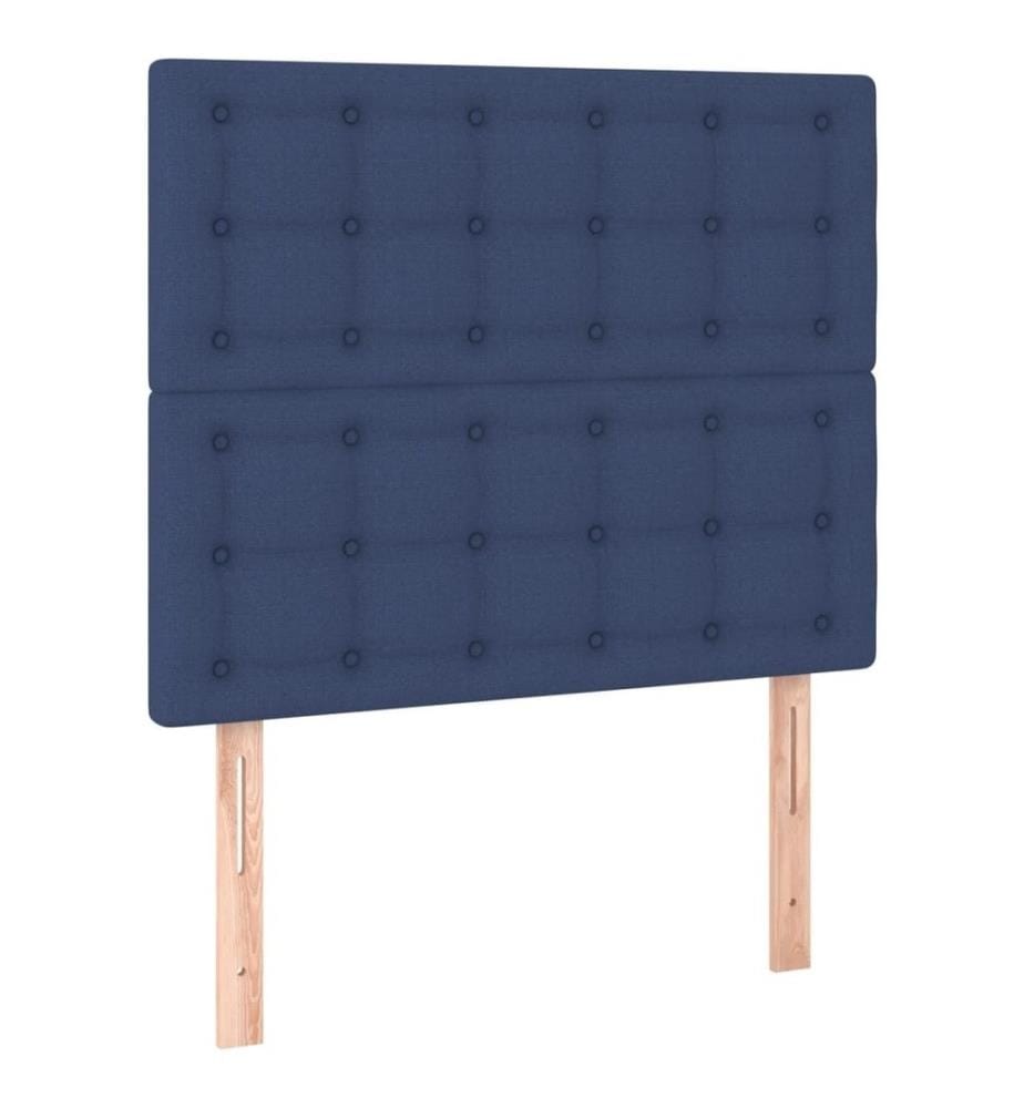 Lit à sommier tapissier avec matelas Bleu 90x200 cm Tissu