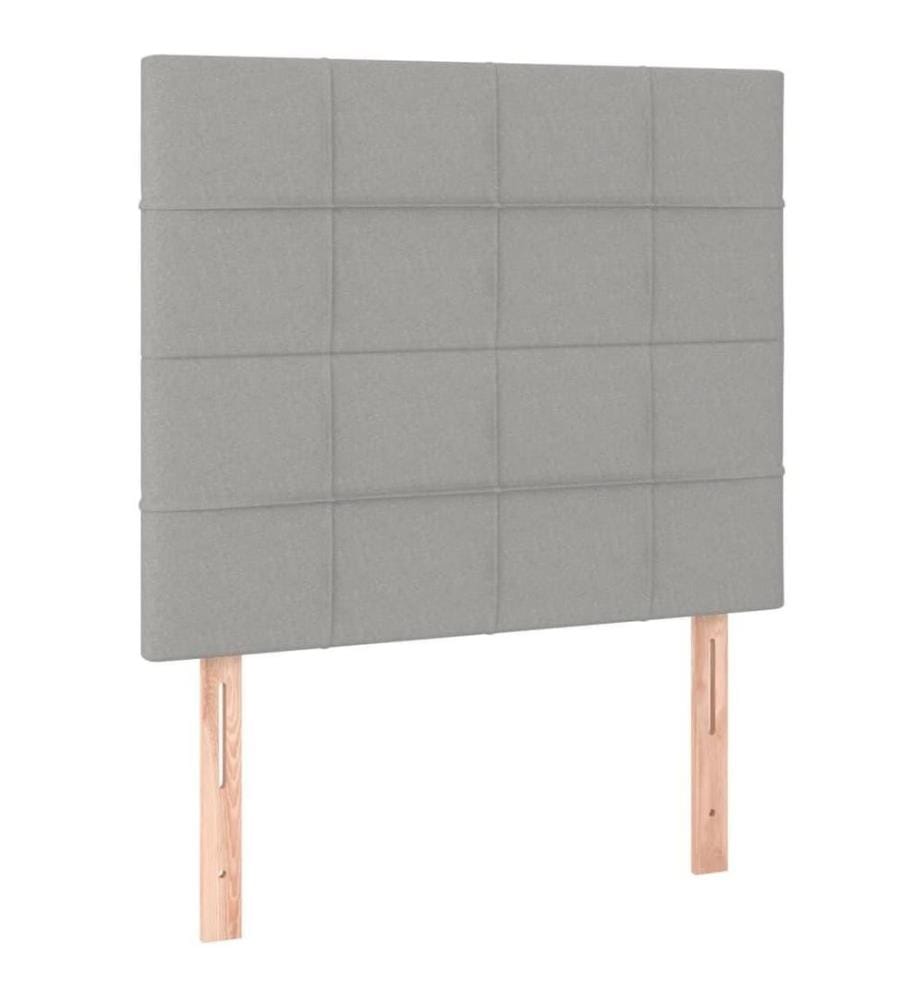 Lit à sommier tapissier avec matelas Gris clair 90x200 cm Tissu
