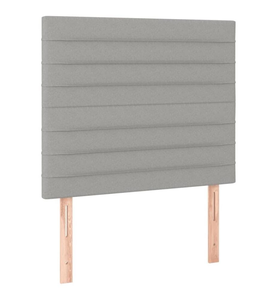 Lit à sommier tapissier avec matelas Gris clair 90x200 cm Tissu